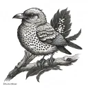 mockingbird half crow tattoo design idea