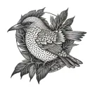 mockingbird half crow tattoo design idea