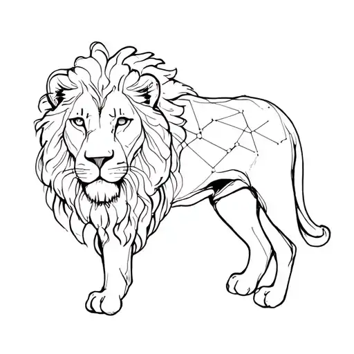 Leo constellation tattoo design idea