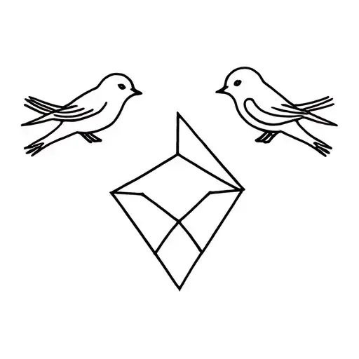 geometric 3 little birds tattoo design idea
