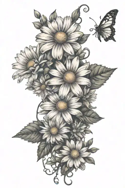 daisy chain tattoo design idea