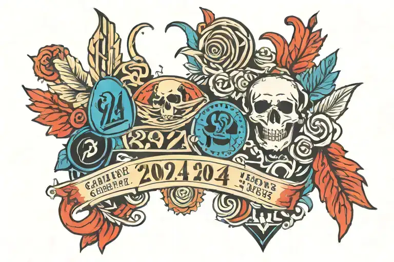 2024 concert tickets tattoo design idea
