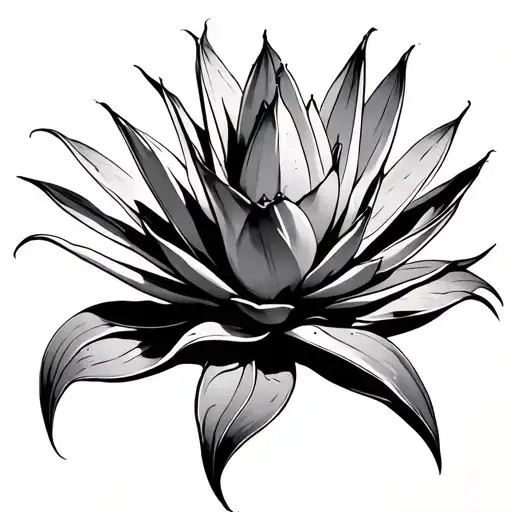 agave plant tattoo design idea