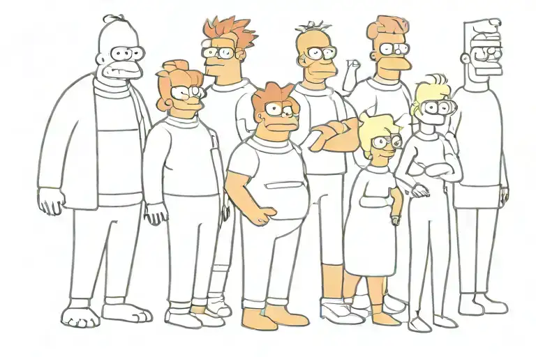 futurama characters tattoo design idea