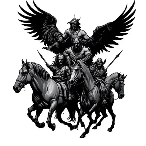 4 Horsemen Of The Apocalypse tattoo design idea