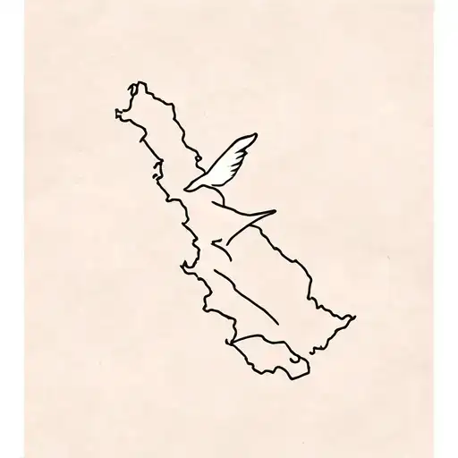 Kurdistan Map, birds tattoo design idea