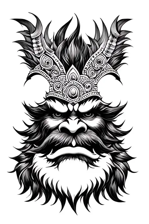 Narasimha Face with Naamam tattoo design idea