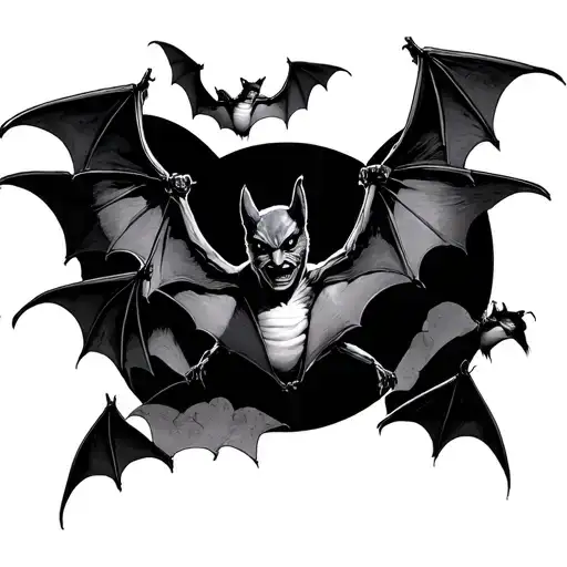 several bats flying from the v line tattoo design tattoo design idea