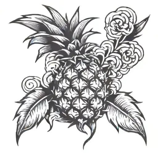 pineapple grenade starting to explode tattoo design idea