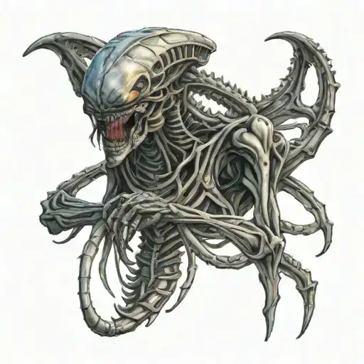 Menacing Xenomorph tattoo design idea