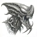 Menacing Xenomorph tattoo design idea