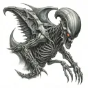 Menacing Xenomorph tattoo design idea