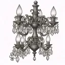 old chandelier tattoo design idea