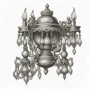 old chandelier tattoo design idea