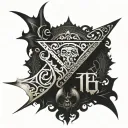 Aztec letters VIDAL tattoo design idea