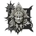 Aztec letters VIDAL tattoo design idea