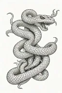 two headed snake with the phrase my flaws burn through me   tattoo design idea