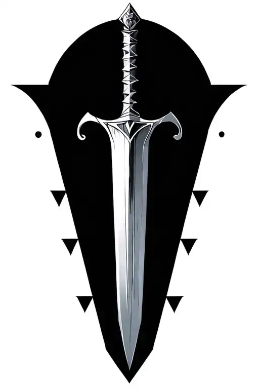 Sword with geometric triangles  tattoo design idea