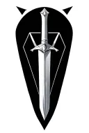 Sword with geometric triangles  tattoo design idea