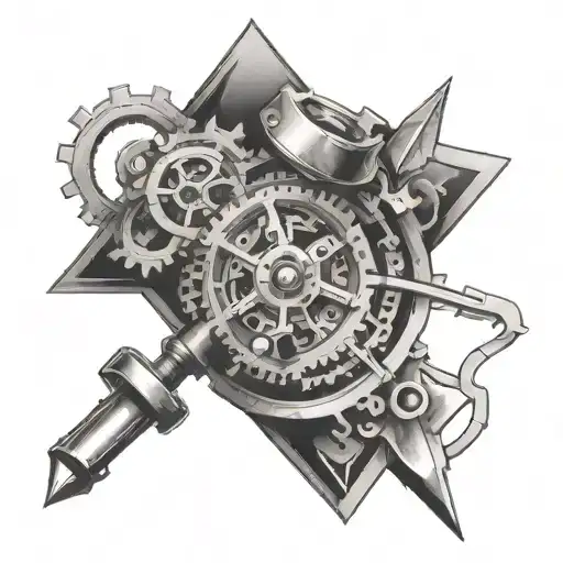 mechanical ace tattoo design idea