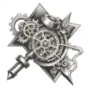 mechanical ace tattoo design idea