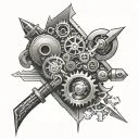 mechanical ace tattoo design idea