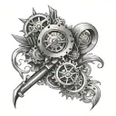 mechanical ace tattoo design idea