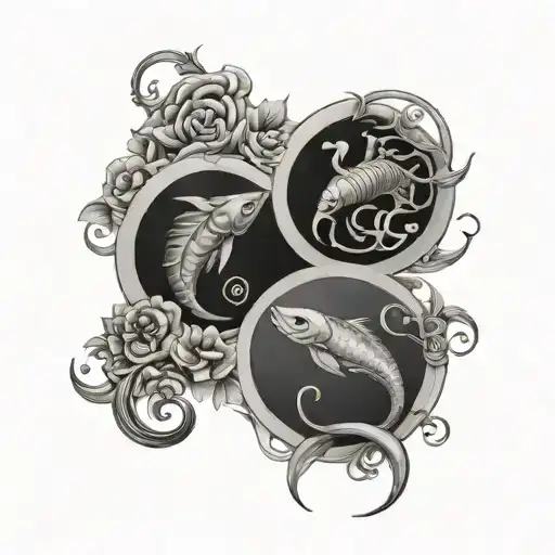 pisces scorpio and Taurus  tattoo design idea
