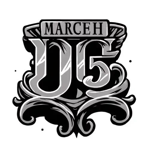 Roman numerals representing important dates March 05 1975 tattoo design idea