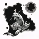  tattoo based on the line: sometimes i'm above the waves, sometimes i'm below them, but i'll never stop loving the sea   tattoo design idea