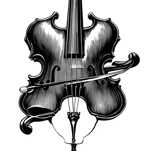 fiddle bow tattoo design idea