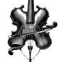 fiddle bow tattoo design idea
