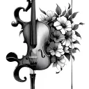 fiddle bow tattoo design idea