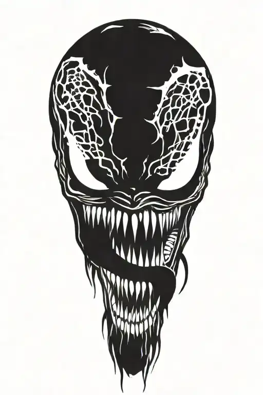 Venom crawling tattoo design idea