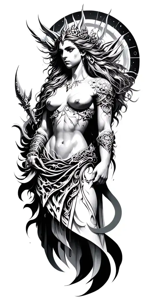 mythological gods mixed cyber securityist tattoo tattoo design idea