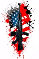 2nd amendment AR15 rifle intertwined tattoo design idea