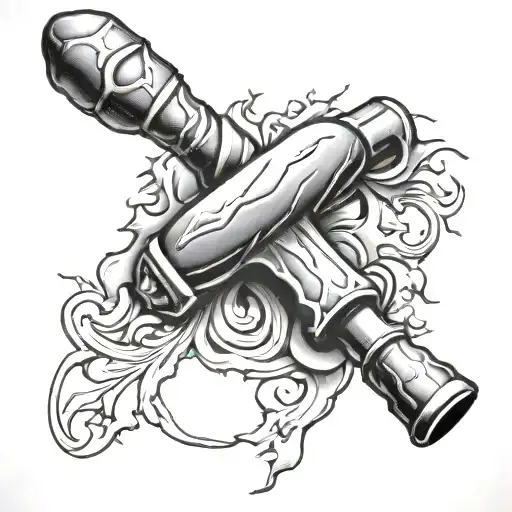 meat hammer tattoo design idea