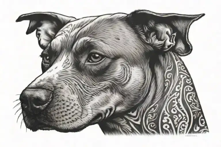 Pitbull face tattoo design idea