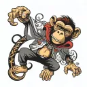 hip hop monkey tattoo design idea