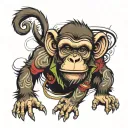 hip hop monkey tattoo design idea