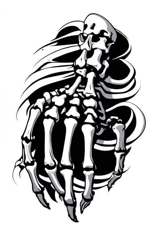 skeleton hand tattoo design idea