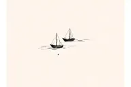 two boats passing time life tattoo design idea