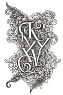 Kamayia the name written horizontally with kiss mark tattoo design idea