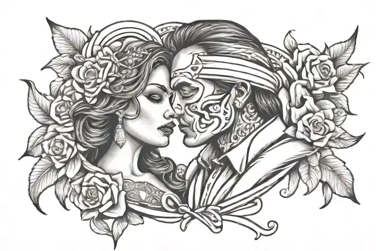 married couple tattoo tattoo design idea