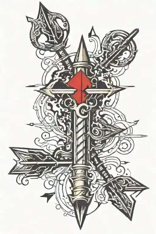 arrow with an ekg down the shaft tattoo design idea