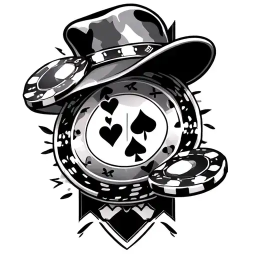 gambling casino influenced tattoo incorporating only tattoo design idea