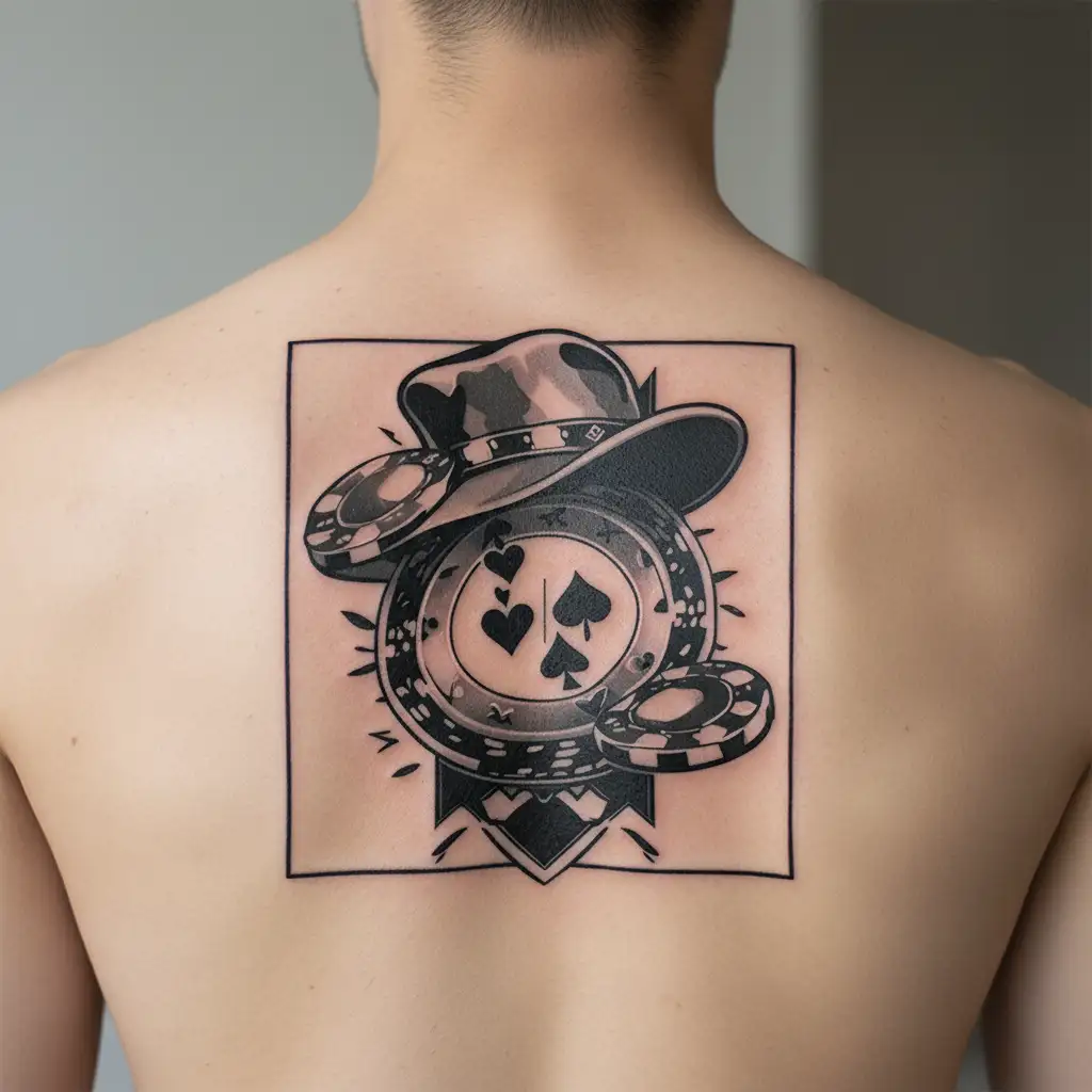 gambling casino influenced tattoo incorporating only tattoo design idea
