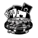 gambling casino influenced tattoo incorporating only tattoo design idea