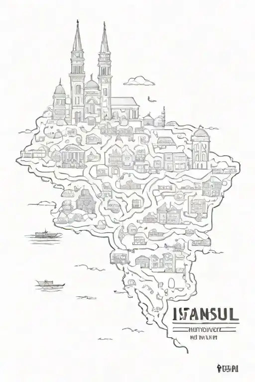 İstanbul Moldova Life map symbolizing tattoo design idea