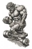 Atlas greek god lifting weights tattoo design idea